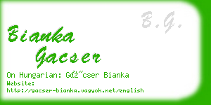 bianka gacser business card